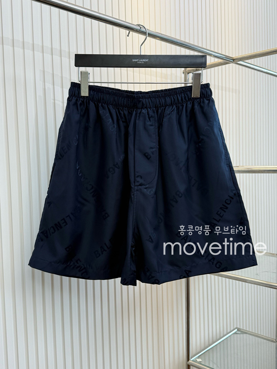 [홍콩명품.BALENCIAGA] 발렌시아가 25SS 로고 패턴 쇼츠 반바지 (네이비), BM21483, JU, 명품레플리카,미러급,온라인쇼핑몰사이트