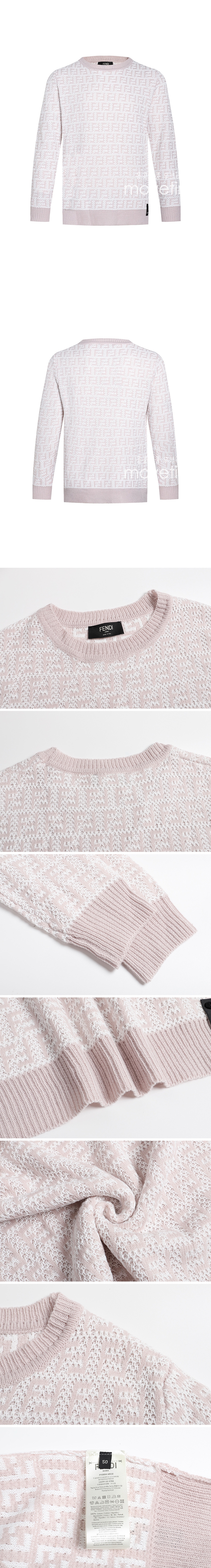 [홍콩명품,FENDI] 펜디 25SS 로고 FF패턴 캐시미어 니트 스웨터 (핑크), BM21493, JU, 명품레플리카,미러급,온라인쇼핑몰사이트