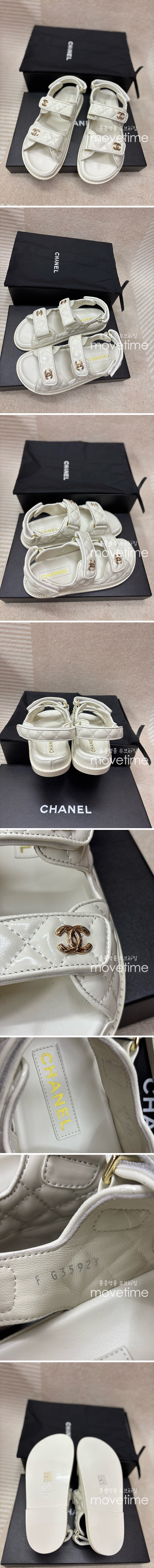 [홍콩명품.CHANEL] 샤넬 25SS 로고 여성 레더 가죽 슬리퍼 샌들 (화이트), SE5327, H3, 명품스니커즈,운동화,구두,로퍼,하이탑,신발
