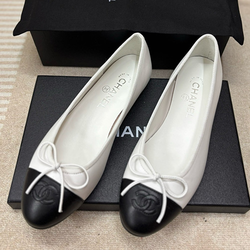 [홍콩명품.CHANEL] 샤넬 25SS 로고 여성 조 Slingback 2톤 레더 가죽 단화 구두 (화이트-블랙), SE5328, H3, 명품스니커즈,운동화,구두,로퍼,하이탑,신발
