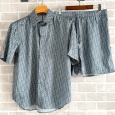 [홍콩명품,Christian Dior] 디올 25SS 로고 오블리크 반팔 남방 셔츠 + 쇼츠 반바지 상하의 세트 (블루), BM21597, JU, 명품레플리카,미러급,온라인쇼핑몰사이트