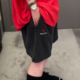 [홍콩명품.BALENCIAGA] 발렌시아가 25SS 로고 PUMA 콜라보 쇼츠 반바지 (블랙), BM21659, KK, 홍콩명품가방,명품쇼핑몰,크로스백,핸드백,구매대행