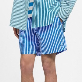 [가격문의][홍콩명품.LOUIS VUITTON] 루이비통 25SS 로고 스트라이프 쇼츠 반바지 (블루), BM21696, JU, 레플리카의류,미러급사이트