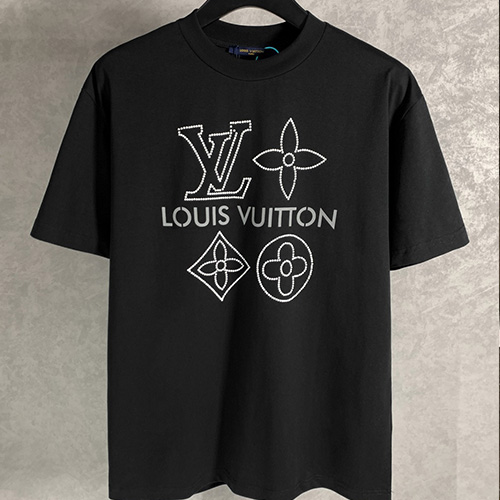 [홍콩명품.LOUIS VUITTON] 루이비통 25SS 로고 모노그램 반팔 티셔츠 (블랙), BM21729, S1F, 레플리카의류,미러급사이트