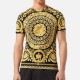 [홍콩명품.VERSACE] 베르사체 25SS 로고 패턴 반팔 티셔츠 (블랙-골드), BM21744, SAM, 레플리카의류,미러급사이트