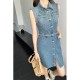 [홍콩명품.CHANEL] 샤넬 25SS 로고 여성 슬리브리스 데님 원피스, BM21772, TBG, 레플리카의류,미러급사이트