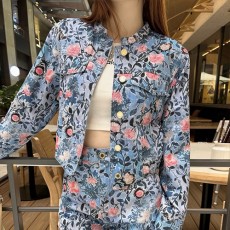 [홍콩명품.LOUIS VUITTON] 루이비통 25SS 로고 여성 플라워 패턴 라운드넥 데님 자켓, BM21785, TBG, 레플리카의류,미러급사이트