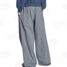 [홍콩명품.BALENCIAGA] 발렌시아가 25SS 로고 체크패턴 오버핏 팬츠 바지 (그레이), BM21886, KB, 레플리카의류,미러급사이트