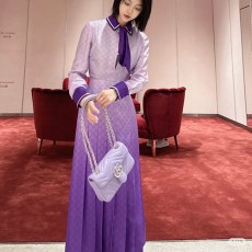 [홍콩명품.Gucci] 구찌 25SS 로고 여성 GG수프림 셔츠 원피스 (퍼플), BM21943, MC, 레플리카의류,미러급사이트