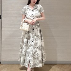 [홍콩명품,Christian Dior] 디올 25SS 로고 여성 정글 패턴 반팔 롱 원피스, BM21963, MC, 레플리카의류,미러급사이트