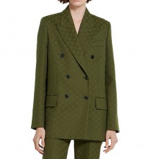 [홍콩명품.Gucci] 구찌 25SS 로고 여성 모노그램 자가드 자켓 카멜 715184 (카키), BM21989, MC, 레플리카의류,미러급사이트