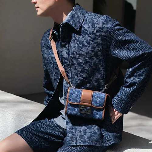 [홍콩명품,FENDI] 펜디 25SS 로고 FF패턴 데님 카라 셔츠 자켓, BM22013, KB, 레플리카의류,미러급사이트