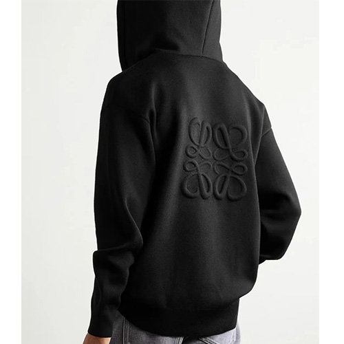[홍콩명품.LOEWE] 로에베 25SS 로고 울 후드 집업 자켓 (블랙), BM22014, KB, 레플리카의류,미러급사이트