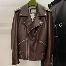 [홍콩명품.Gucci] 구찌 25SS 로고 레더 가죽 자켓 (브라운), BM22070, TOM, 레플리카의류,미러급사이트