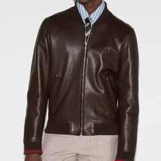 [홍콩명품.Gucci] 구찌 25SS 로고 레더 가죽 봄버 자켓 (브라운), BM22083, TOM, 레플리카의류,미러급사이트