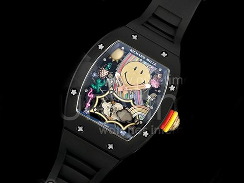 [홍콩명품시계.RICHARD MILLE] 리차드밀레 RM88 투어빌론 블랙 세라믹 스마일 다이얼 블랙 스트랩