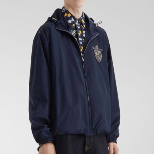 [홍콩명품,FENDI] 펜디 25SS 로고 후드 바람막이 자켓 (네이비), BM22133, JL, 레플리카의류,미러급사이트