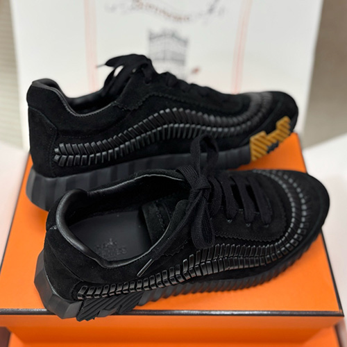 [홍콩명품.Hermes] 에르메스 25SS 로고 레더 가죽 스니커즈 운동화 (블랙), SE5494, H3, 명품스니커즈,운동화,구두,로퍼,하이탑,신발