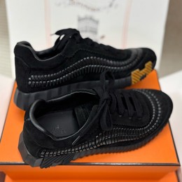 [홍콩명품.Hermes] 에르메스 25SS 로고 레더 가죽 스니커즈 운동화 (블랙), SE5494, H3, 명품스니커즈,운동화,구두,로퍼,하이탑,신발
