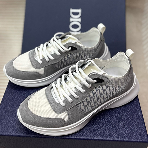 [홍콩명품,Christian Dior] 디올 25SS 로고 오블리크 레더 가죽 스니커즈 운동화 (그레이), SE5497, H3, 명품스니커즈,운동화,구두,로퍼,하이탑,신발
