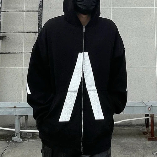 [홍콩명품.BALENCIAGA] 발렌시아가 25SS 로고 그래픽 프린트 후드 집업 자켓 (블랙), BM22332, KK, 레플리카의류,미러급사이트