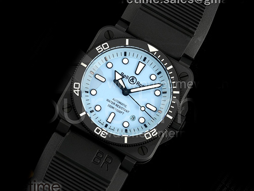 [홍콩명품시계. Bell&Ross] 벨앤로스 BR03-92 블랙 세라믹 블루 다이얼