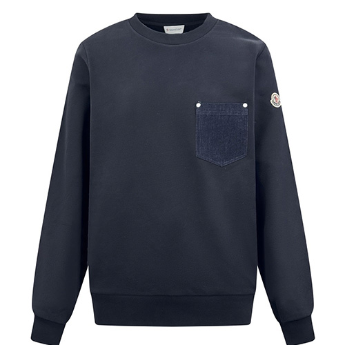 [홍콩명품.MONCLER] 몽클레어 25SS 로고 맨투맨 티셔츠 (네이비), BM22471, JL, 레플리카의류,미러급사이트