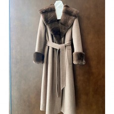 [홍콩명품.Loro Piana] 로로피아나 25SS 로고 여성 퍼카라 캐시미어 코트 자켓 (베이지), BM22615, KSM, 레플리카의류,미러급사이트