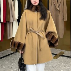 [홍콩명품.Loro Piana] 로로피아나 25SS 로고 여성 퍼카라 캐시미어 코트 자켓 (카라멜), BM22618, KSM, 레플리카의류,미러급사이트