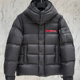 [홍콩명품,PRADA] 프라다 25SS 로고 소매 탈부착 구스다운 후드 패딩 자켓 (3컬러), BM22656, KSM, 레플리카의류,미러급사이트