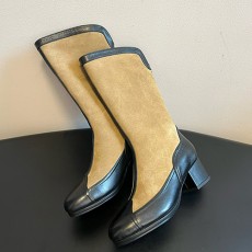 [홍콩명품.CHANEL] 샤넬 25SS 로고 여성 레더 가죽 구두 부츠 (베이지), SE5522, GHS, 명품스니커즈,운동화,구두,로퍼,하이탑,신발