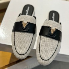 [홍콩명품.LOUIS VUITTON] 루이비통 25SS 로고 여성 캔버스 뮬 슬리퍼 (블랙-베이지), SE5540, GHS, 명품스니커즈,운동화,구두,로퍼,하이탑,신발