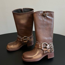 [홍콩명품,MIU MIU] 미우미우 25SS 로고 여성 레더 가죽 구두 부츠 (2컬러), SE5598, GHS, 명품스니커즈,운동화,구두,로퍼,하이탑,신발