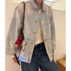 [홍콩명품.CHANEL] 샤넬 25SS 로고 여성 데님 카라 자켓 (연청), BM22689, TBG, 레플리카의류,미러급사이트