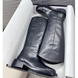 [홍콩명품.CHANEL] 샤넬 25SS 로고 여성 레더 가죽 4cm 굽 구두 부츠 (블랙), SE5612, S4W, 명품스니커즈,운동화,구두,로퍼,하이탑,신발