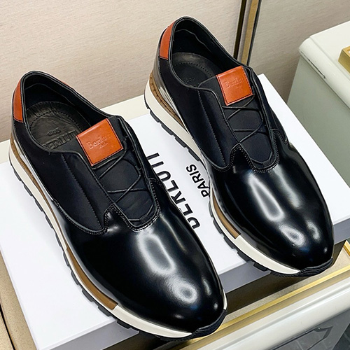 [홍콩명품.BERLUTI] 벨루티 25SS 로고 레더 가죽 스니커즈 운동화 (블랙), SE5666, S3, 명품스니커즈,운동화,구두,로퍼,하이탑,신발