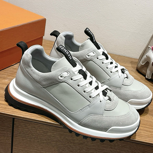 [홍콩명품.Hermes] 에르메스 25SS 로고 남여 레더 가죽 스니커즈 운동화 (그레이), SE5686, S3, 명품스니커즈,운동화,구두,로퍼,하이탑,신발