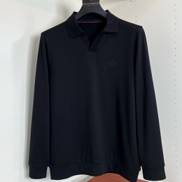 [가격문의][홍콩명품.Loro Piana] 로로피아나 25SS 로고 자수 카라 폴로 긴팔 티셔츠 (블랙), BM22740, G5, 레플리카의류,미러급사이트