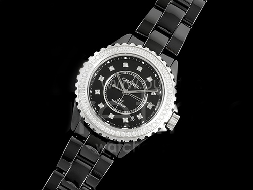 [홍콩명품.CHANEL] 샤넬 J13 38mm 다이아몬드 베젤 블랙 세라믹 블랙 다이얼
