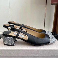 [홍콩명품.JIMMY CHOO] 지미츄 25SS 로고 여성 레더 가죽 4.5cm 굽 단화 구두 샌들 (3컬러), SE5719, GHS, 명품스니커즈,운동화,구두,로퍼,하이탑,신발