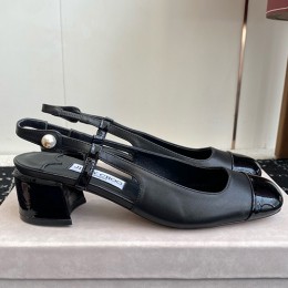 [홍콩명품.JIMMY CHOO] 지미츄 25SS 로고 여성 레더 가죽 4.5cm 굽 단화 구두 샌들 (블랙), SE5720, GHS, 명품스니커즈,운동화,구두,로퍼,하이탑,신발