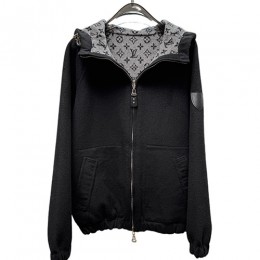[홍콩명품.LOUIS VUITTON] 루이비통 25SS 로고 여성 모노그램 리버서블 후드 집업 자켓 (블랙-그레이), BM22849, TOM, 레플리카의류,미러급사이트