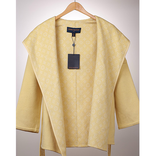[홍콩명품.LOUIS VUITTON] 루이비통 25SS 로고 여성 모노그램 캐시미어 쇼트 코트 자켓 (노랑), BM22861, TOM, 레플리카의류,미러급사이트