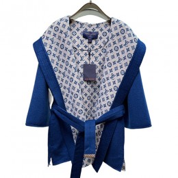 [홍콩명품.LOUIS VUITTON] 루이비통 25SS 로고 여성 모노그램 캐시미어 쇼트 코트 자켓 (블루-그레이), BM22867, TOM, 레플리카의류,미러급사이트