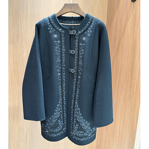 [홍콩명품.Hermes] 에르메스 25SS 로고 여성 캐시미어 라운드넥 코트 자켓 (2컬러), BM22869, TOM, 레플리카의류,미러급사이트