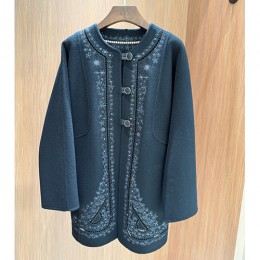 [홍콩명품.Hermes] 에르메스 25SS 로고 여성 캐시미어 라운드넥 코트 자켓 (2컬러), BM22869, TOM, 레플리카의류,미러급사이트