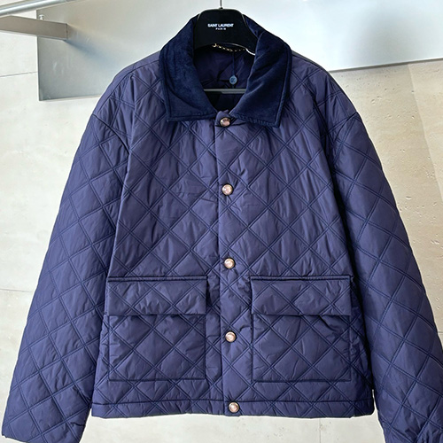 [홍콩명품.LOUIS VUITTON] 루이비통 25SS 로고 퀄팅 솜패딩 카라 자켓 (네이비), BM22957, KB, 레플리카의류,미러급사이트