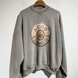 [홍콩명품.ACNE STUDIO] 아크네스튜디오 25SS 로고 그래픽 프린트 워싱 맨투맨 티셔츠 (그레이), BM23028, X2, 레플리카의류,미러급사이트