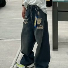 [홍콩명품.BALENCIAGA] 발렌시아가 25SS 로고 빈티지 오버핏 데님 팬츠 진 청바지, BM23146, JL, 레플리카의류,미러급사이트