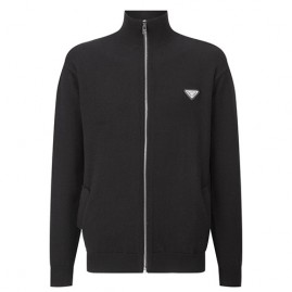[가격문의][홍콩명품,PRADA] 프라다 25SS 삼각로고 하이넥 캐시미어 니트 가디건 집업 자켓 (블랙), BM23151, JL, 레플리카의류,미러급사이트
